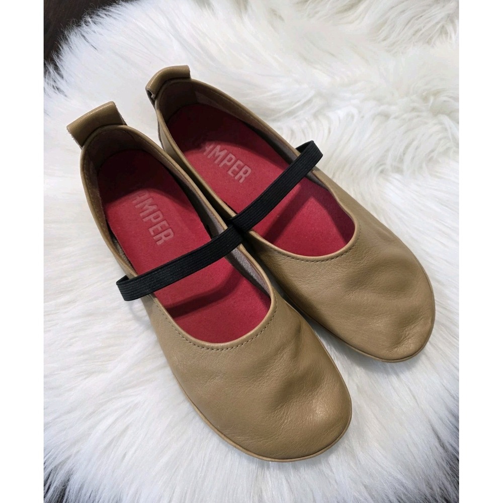 Camper Right Nina Ballet Flats Brown Leather Mary Jane Shoes Size 36 US Size 6